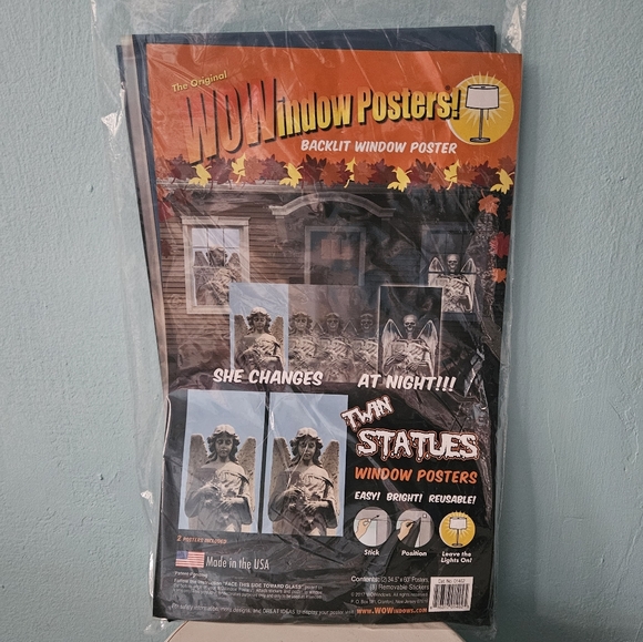Halloween window decoration WOWindow Posters changing angel demon skeleton NIB - Picture 1 of 5